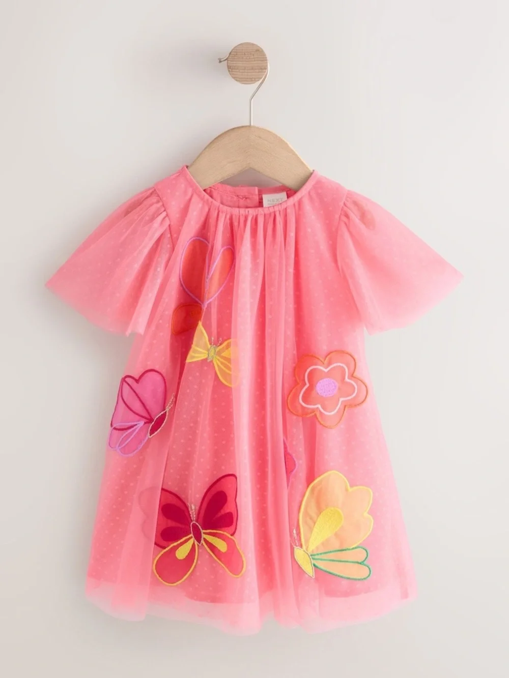 Coral Butterfly Angel Sleeve Mesh Dress NWT Size 3-4yrs